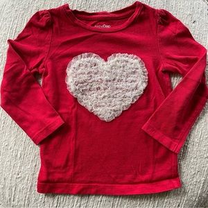GAP Tulle Heart Cotton long sleeve shirt, 2T